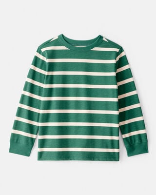 Boys Striped Long-Sleeve Tee -Grey