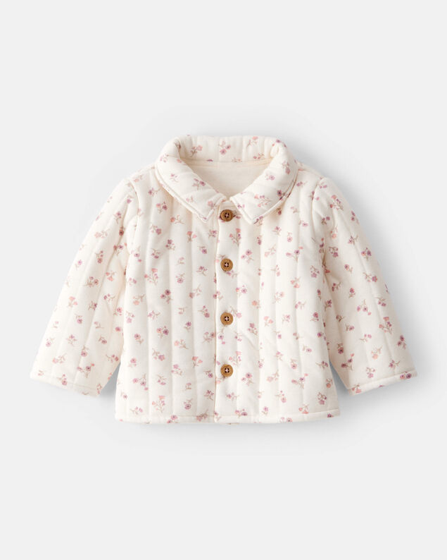 Product image 1 of Baby Girl Floral Quilted Sweater - Cream