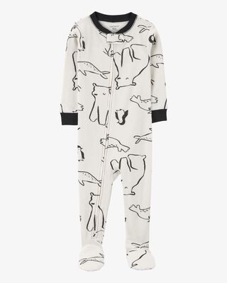 Product image 1 of Toddler 1-Piece Arctic Animal Print Thermal Footie Pajamas