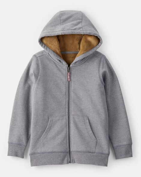  Product image 1 of Boys Long-Sleeve Hooded Zip-Up Jacket - Grey
