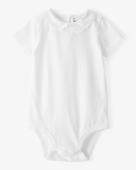 Baby Scalloped Peter Pan Collar Jersey Bodysuit