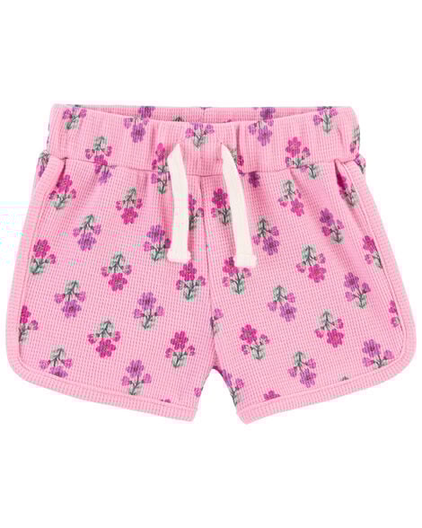 Product image 1 of Baby Waffle Knit Pull-On Floral Shorts