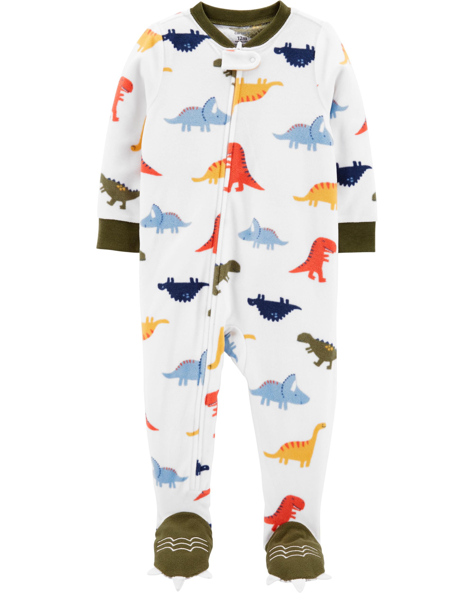 carter's dinosaur footed pajamas