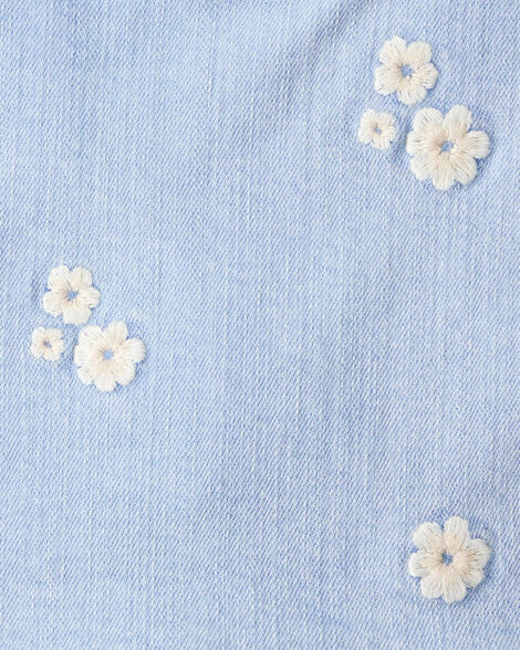 Product image 4 of Toddler Girl Embroidered Denim Skort - Blue