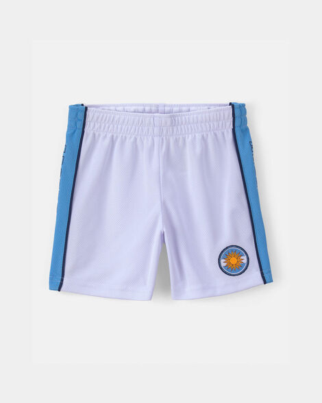 toddler umbro argentina mesh soccer shorts - light blue/white