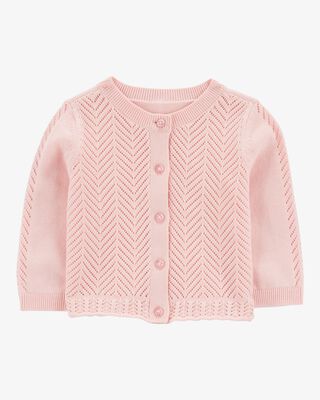 Product image 1 of Baby Pointelle Button-Front Sweater Knit Cardigan