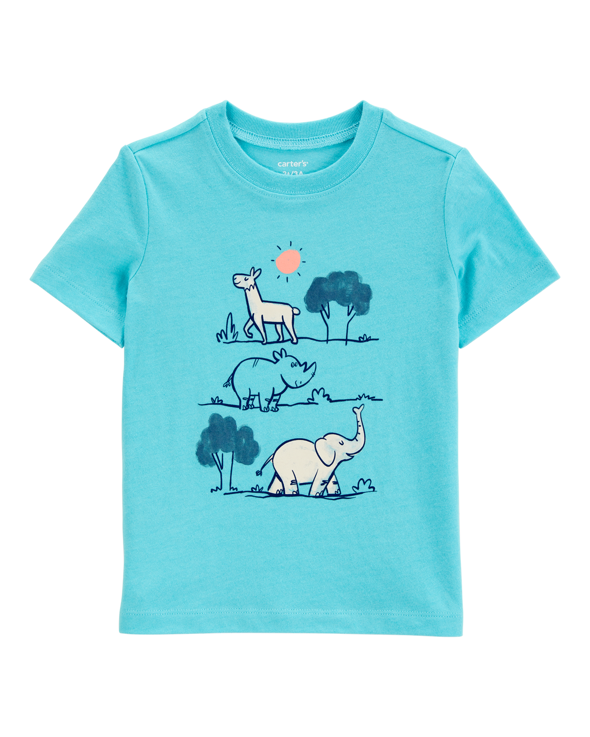 Toddler Zoo Animals Short-Sleeve Graphic Tee - Blue