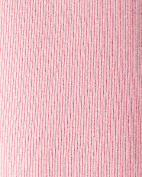 Product image 3 of Kid Solid Cotton Ribbed Stretch Leggings - Pink