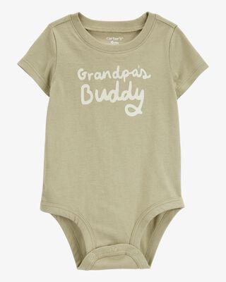 Product image 1 of Baby Grandpa's Buddy Short-Sleeve Bodysuit - Olive