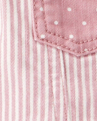 Product image 1 of Baby Vintage Inspired Twill Striped Cropped Jacket -  Pink