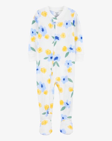  Product image 1 of Baby Floral Waffle Knit Footie 1-Piece Pajamas