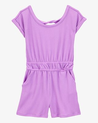 Product image 1 of Kid Ribbed Textured Romper - Purple