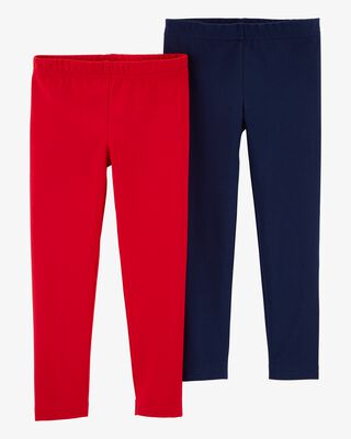 Product image 1 of Toddler 2-Pack Red & Navy Leggings