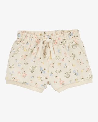 Product image 1 of Baby Floral Pull-On French Terry Shorts - Ivory