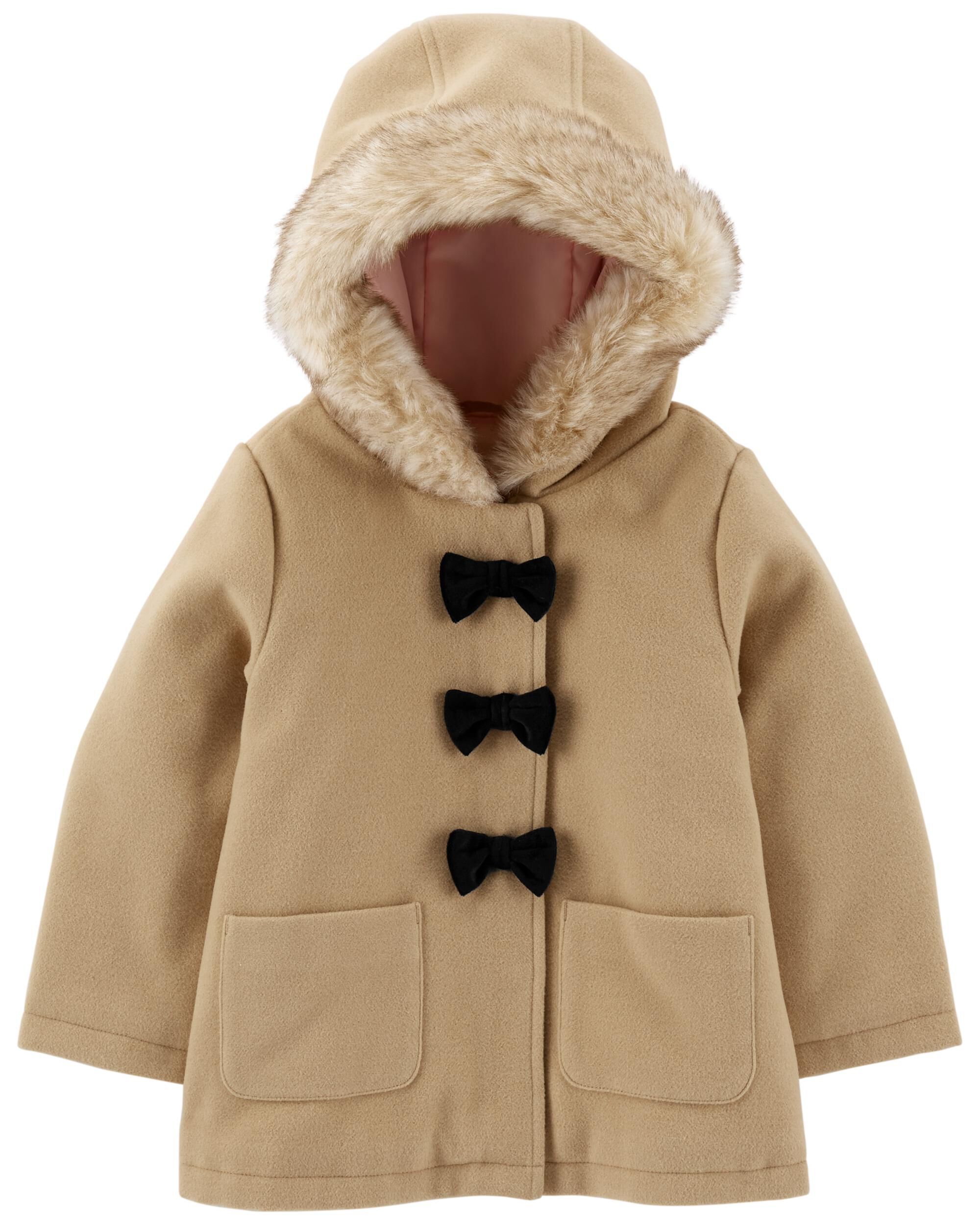 Toddler Faux Fur Hooded Peacoat Carter s Carter s