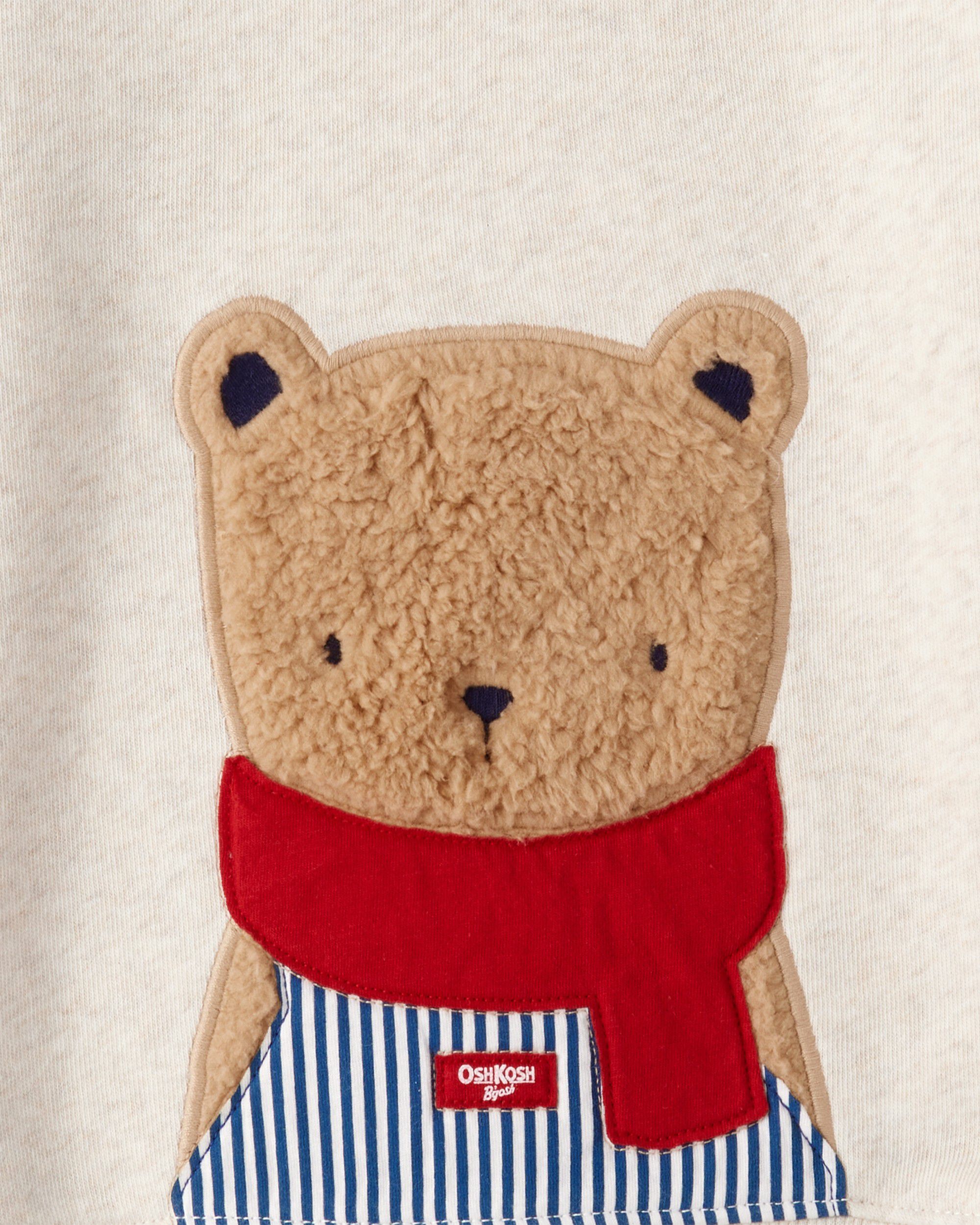 Toddler Boy Bear Fleece Long-Sleeve Pullover Sweatshirt - Beige