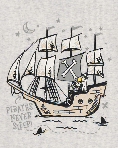  Product image 2 of Baby Pirate Print Snug Fit Cotton 4-Piece Pajamas
