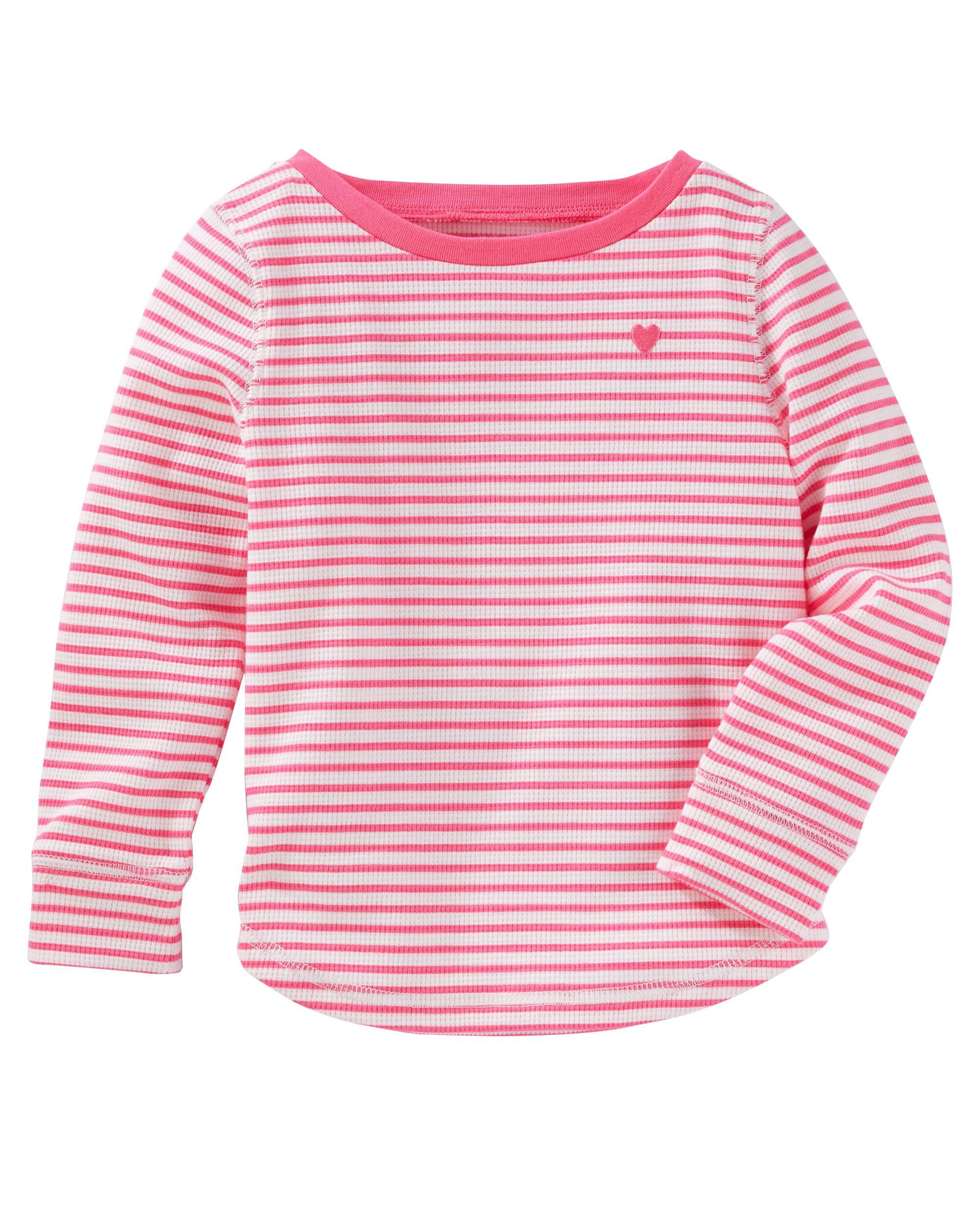 Carters Little Girls Long Sleeves Pinstripe Shirt 9m, Pink