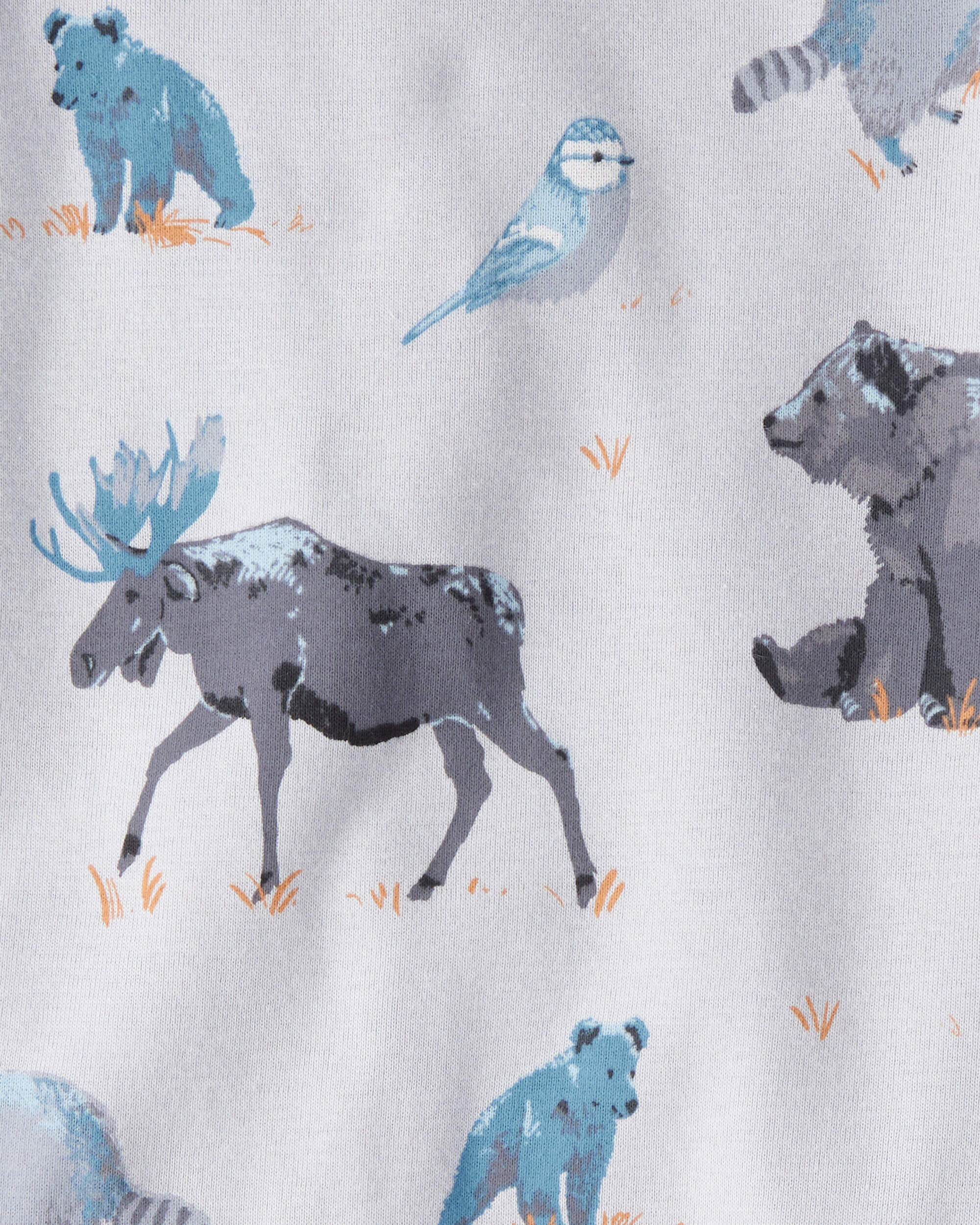 Toddler Organic Cotton Pajamas Midnight Forest Print