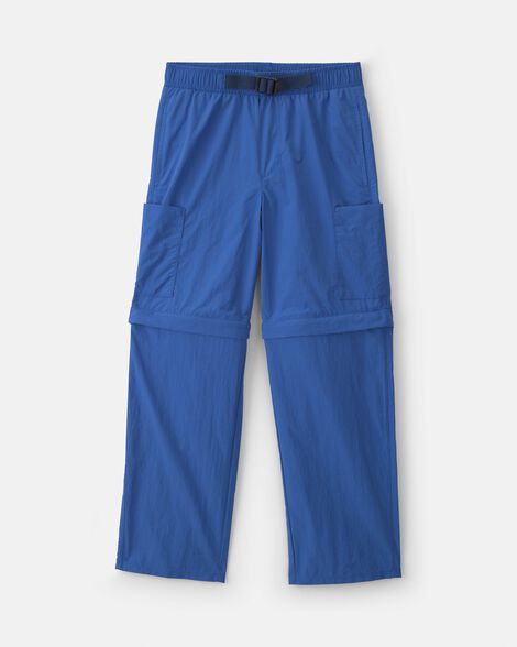 boys 2-in-1 cargo utility zip-off pants - blue