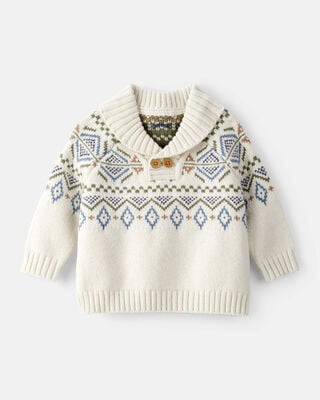 Product image 1 of Baby Boy Fair Isle Sweater - Cream