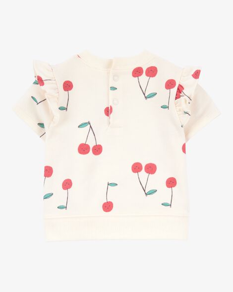 Cherry Printed Short - 2 Piece Ivory Set Cherry Printed Short - 2 Piece Ivory Set