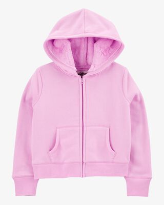 Product image 1 of Kid Fleece-Lined Zip-Up Jacket - Pink