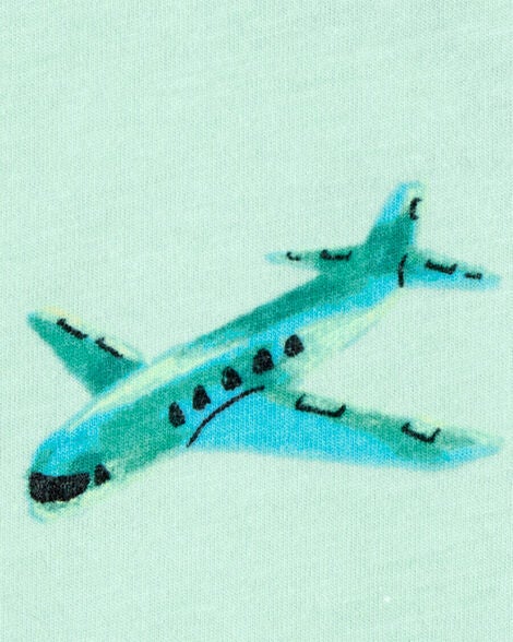  Product image 2 of Baby Airplane Print Knit Short-Sleeve Tee - Green