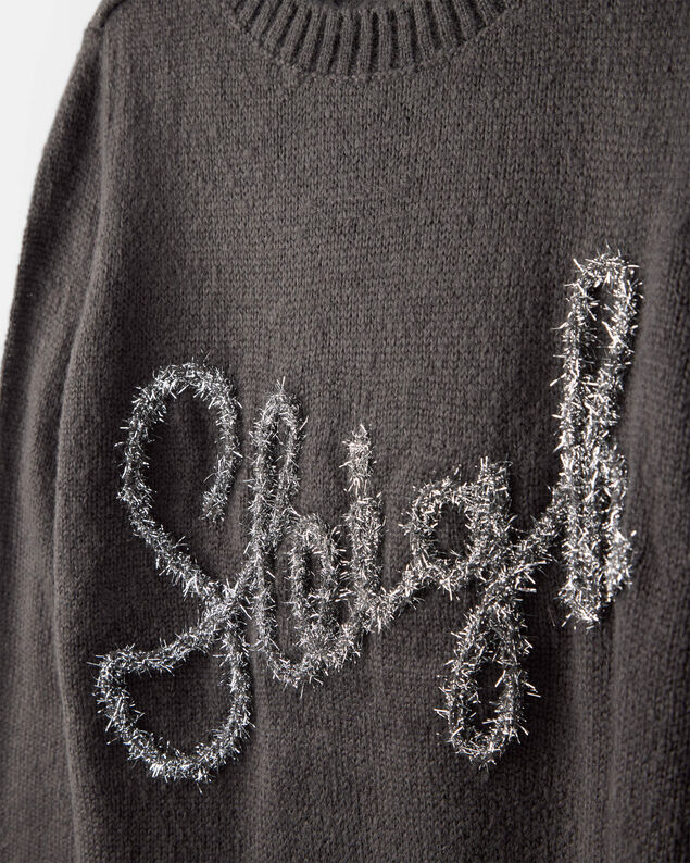 Product image 2 of Girls Christmas Sleigh Long-Sleeve Sweater - Grey