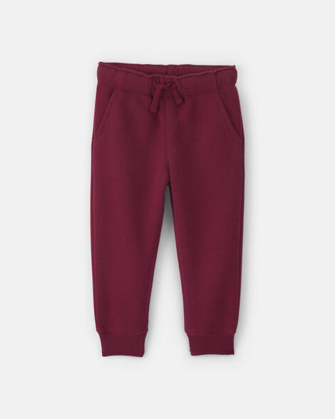 toddler boy fleece joggers - burgundy