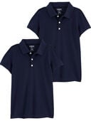 Bundle - Kid 2-Pack Navy Polo Uniform Shirt Set, Selected