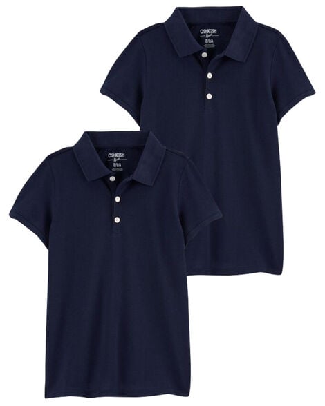 Product image 1 of Kid 2-Pack Navy Polo Uniform Shirt Set