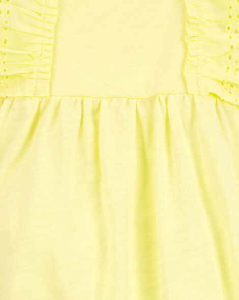 Product image 3 of Baby Girl Eyelet Flutter-Sleeve Romper -Yellow