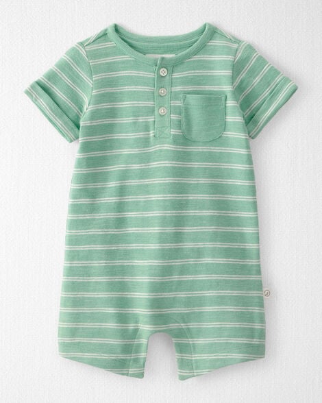 Baby Short-Sleeve Romper Made with Organic Cotton in Stripes