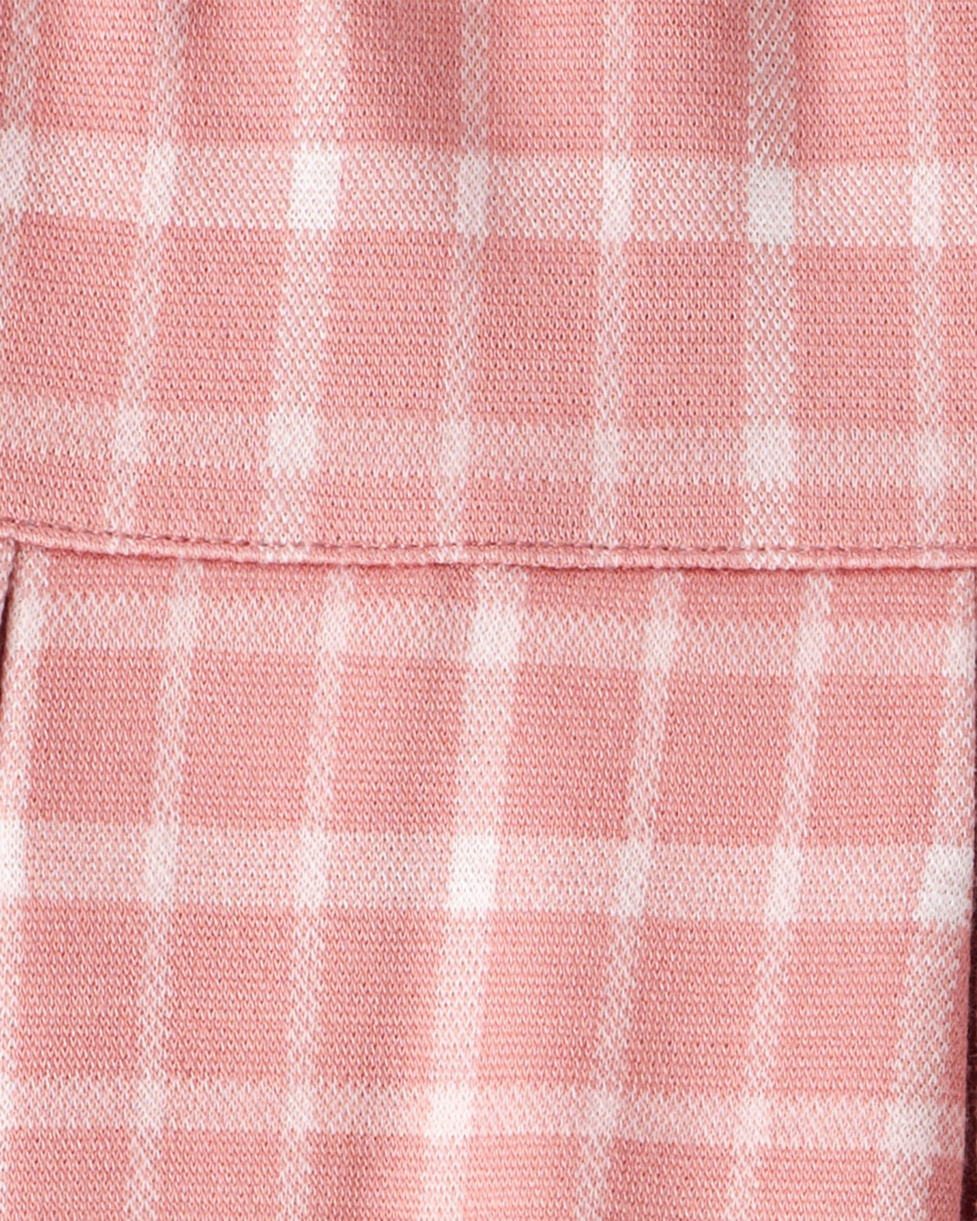 Kid Plaid Pleated Pull-On Skort - Pink