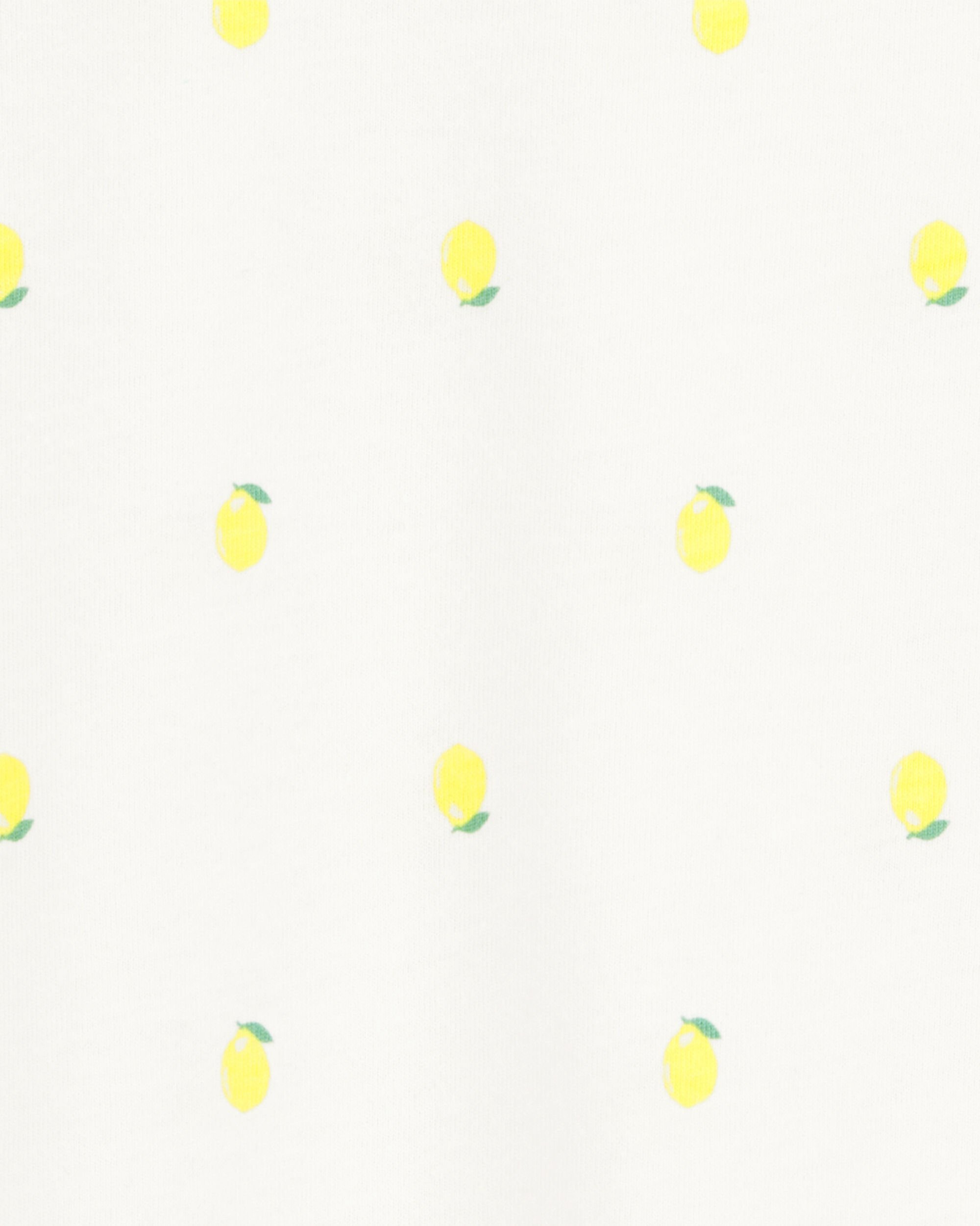 Kid Lemon Print Short-Sleeve Fashion Top - Ivory
