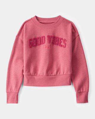 Product image 1 of Kid Oversized "Good Vibes" Sweatshirt - Pink