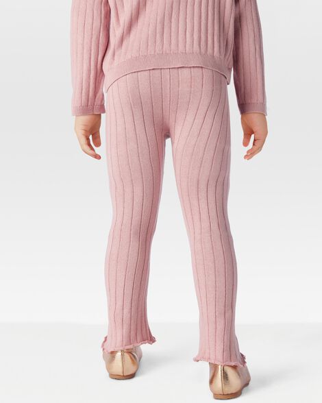 Product image 2 of Toddler Sweater Knit Pull-On Flare Pants - Pink