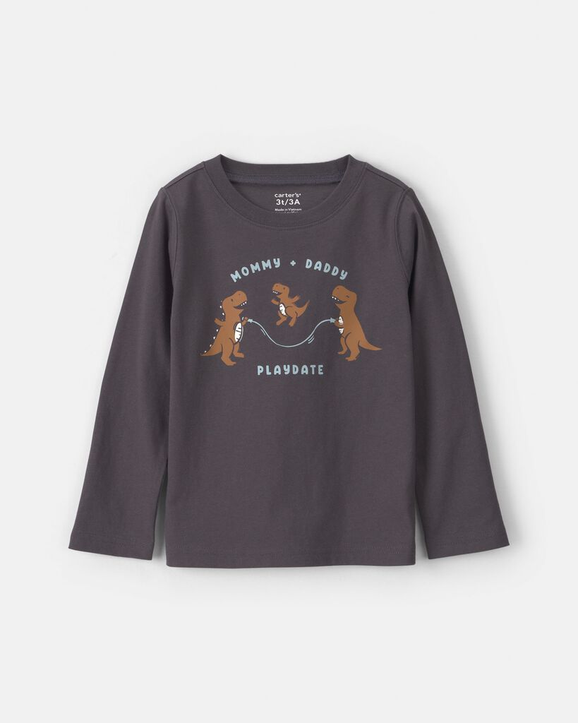 Carter's toddler boy dinosaur long-sleeve graphic tee 2T Grey