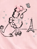 Pink - Baby Dog Knit Long-Sleeve Fashion Top - Pink, Selected