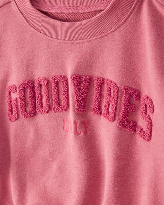 Product image 2 of Kid Oversized "Good Vibes" Sweatshirt - Pink