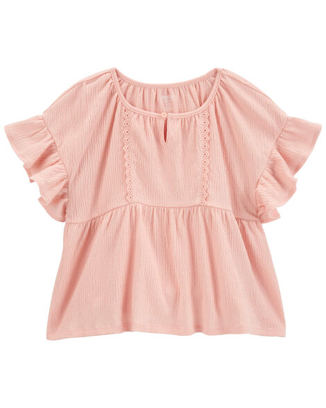 Product image 1 of Kid Crinkle Jersey Flutter Crochet Top