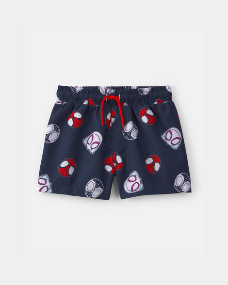 toddler boy ©marvel spider-man swim trunks - navy blue