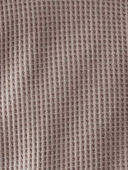 Taupe - Baby Organic Cotton Waffle Knit Button-Down Jumpsuit, Selected