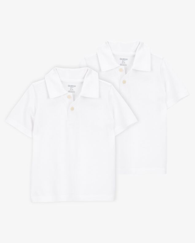 Product image 1 of Toddler 2-Pack Pique Uniform Polo Shirts - White