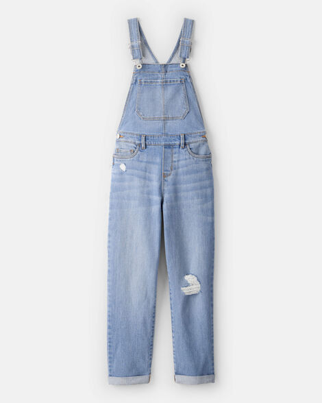 Girls Denim Overalls - Light Wash