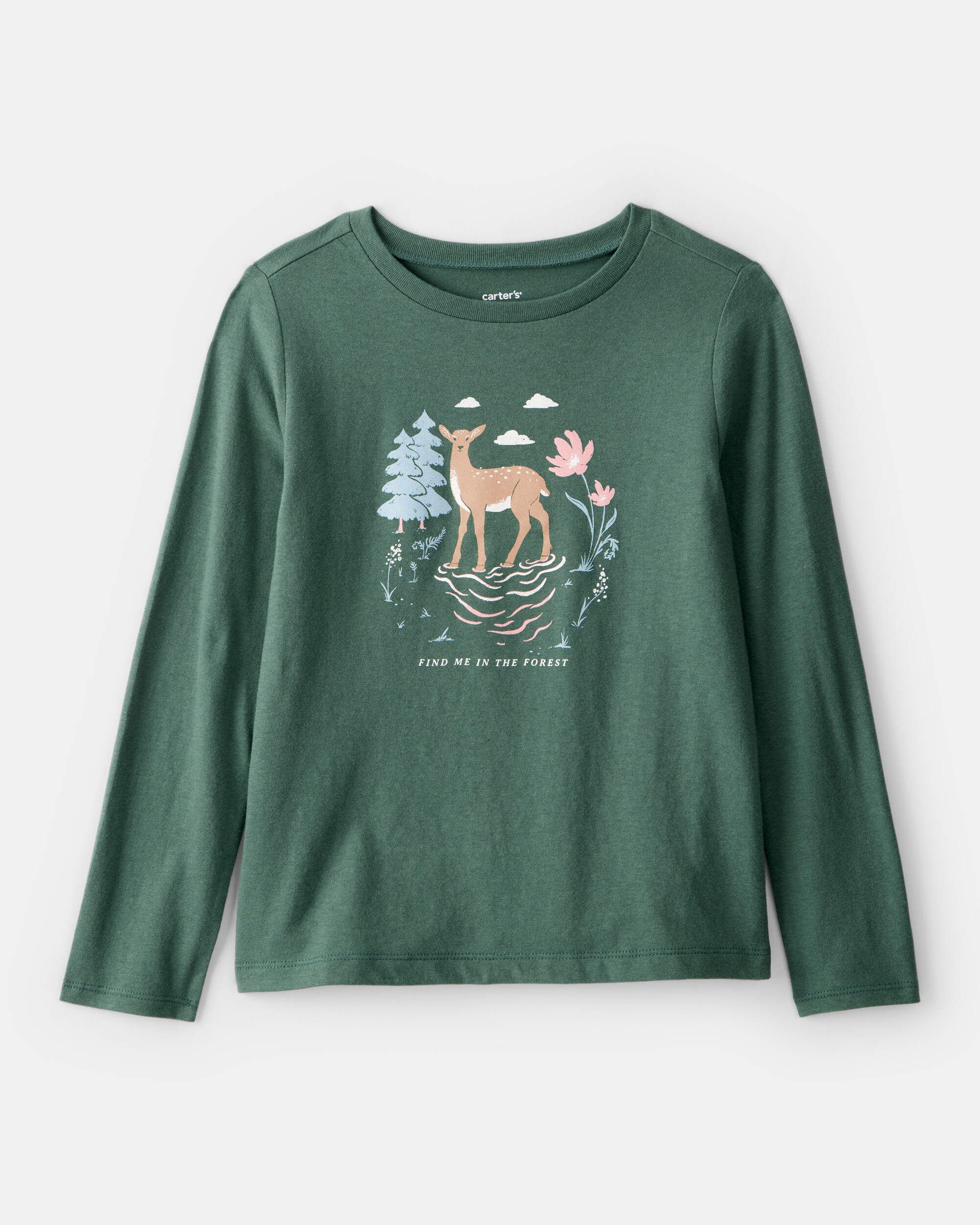 Kid The Future Begins Today Long-Sleeve Graphic Tee - Green