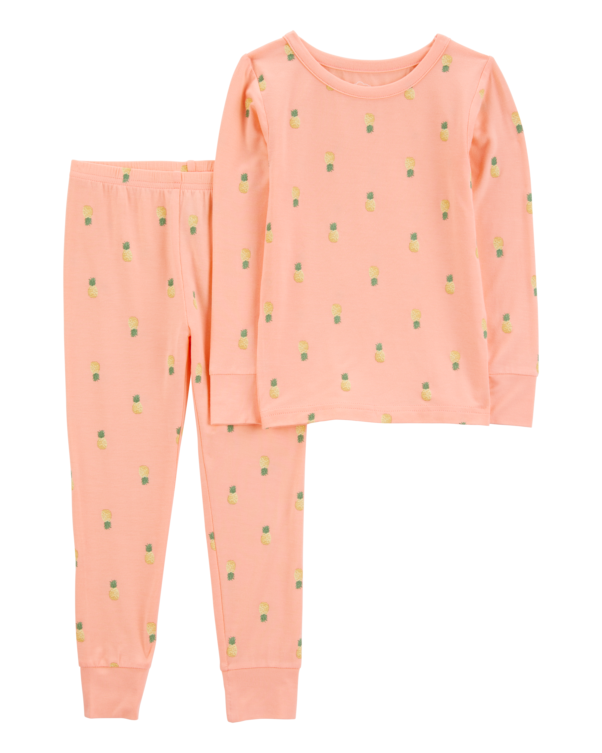 Toddler Girl Pineapple Print PurelySoft 2-Piece Pajamas - Coral