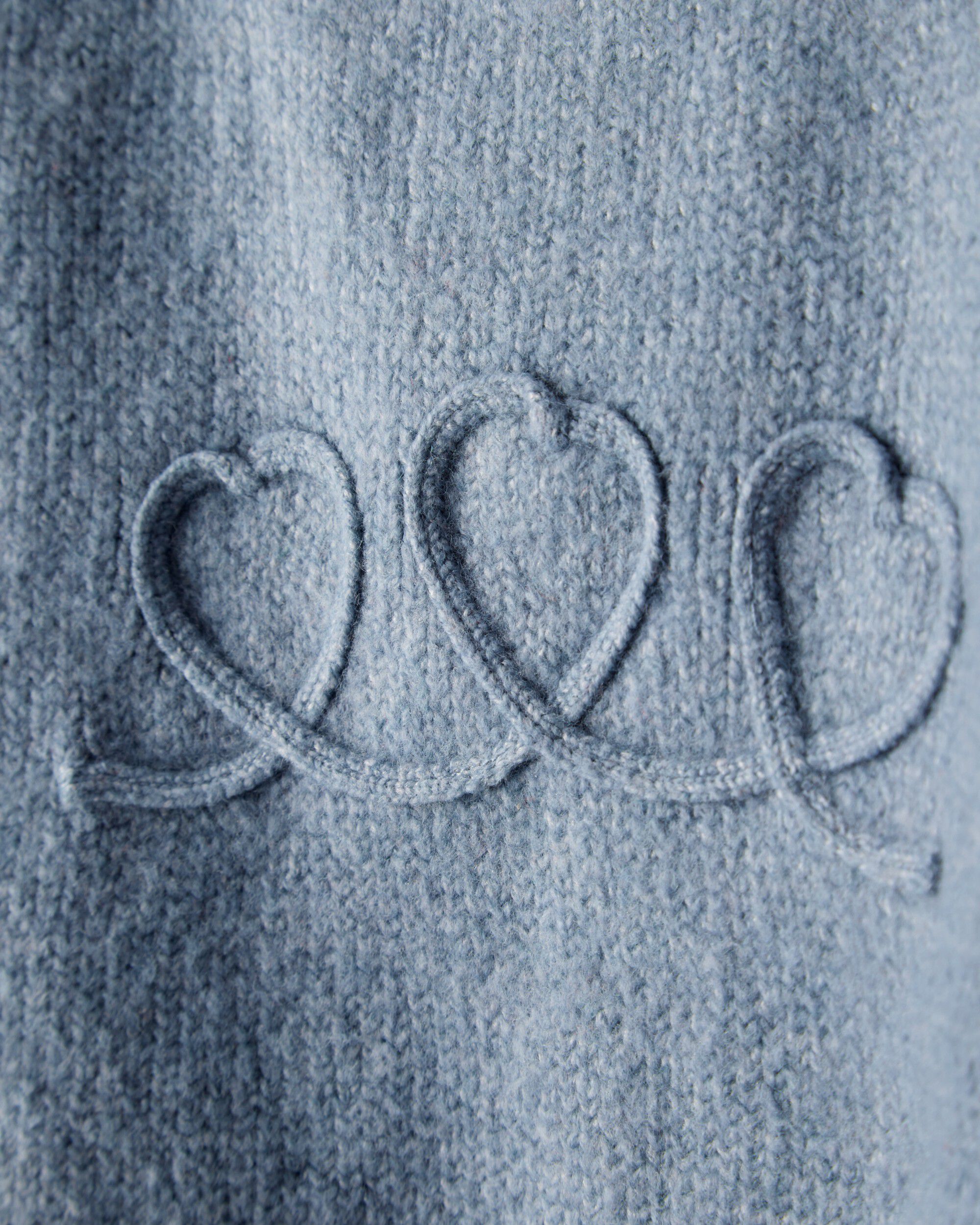 Baby Girl Embroidered Heart Long-Sleeve Sweater - Blue