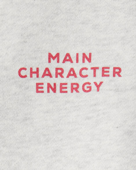 Product image 2 of Girls Main Character Energy Quarter-Zip Pullover Sweatshirt - Grey